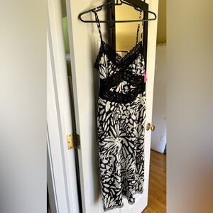 Black animal print and lace Betsey Johnson dress